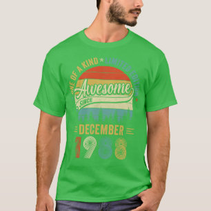 Camiseta Dezembro De 1988 Vintage 35 Anos De Idade