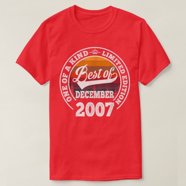 Camiseta Dezembro De 2007 - Presente De Aniversário De 15 P (Frente do Design)