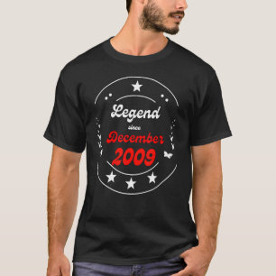 Camiseta Dezembro De 2009 Criança Da Legenda De Aniversário