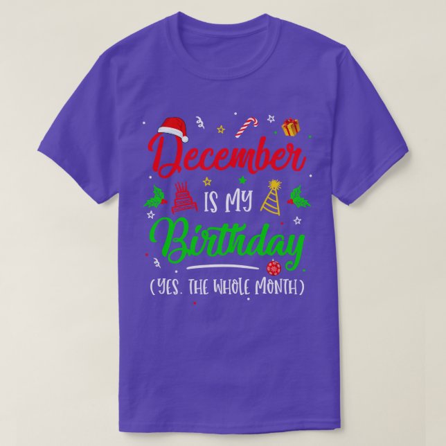 Camiseta Dezembro É O Meu Aniversário O Natal Inteiro (Frente do Design)