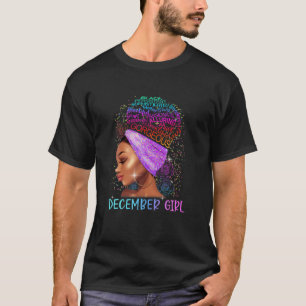 Camiseta Dezembro Menina Negra Cabelo Sagitário Capricórn
