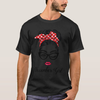 Camiseta Dezembro Menina Rosto Olhos Piscar os olhos Dama R