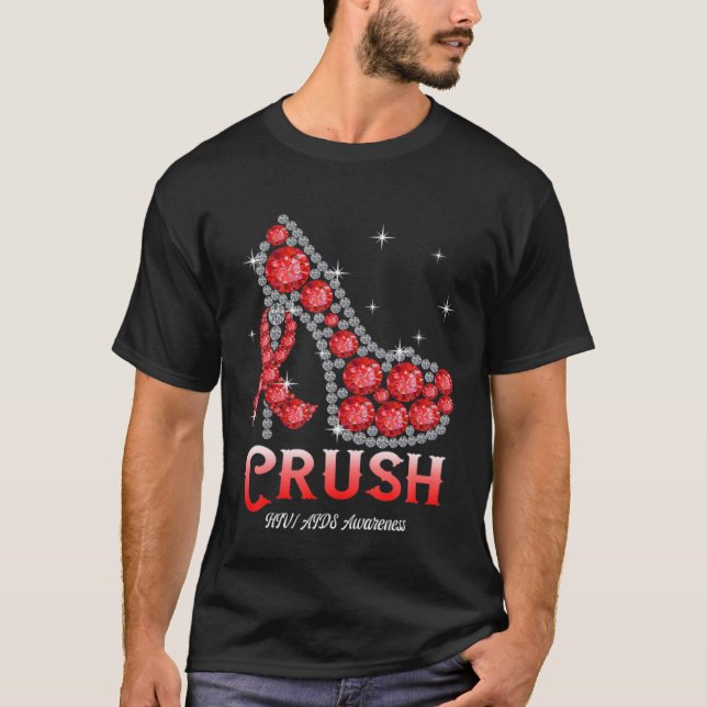Camiseta Dezembro Red Ribbon High Heat Warrior HIV AIDS Awa (Frente)
