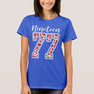 Camiseta Dezenove 77 aniversário de 40 anos da flor 1977 d
