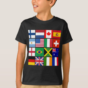Camiseta Dezesseis bandeiras de muitos t-shirt das nações,
