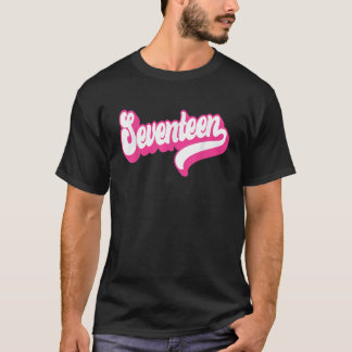 Camiseta Dezessete Anos De Idade Rosa Para Meninas No 17º