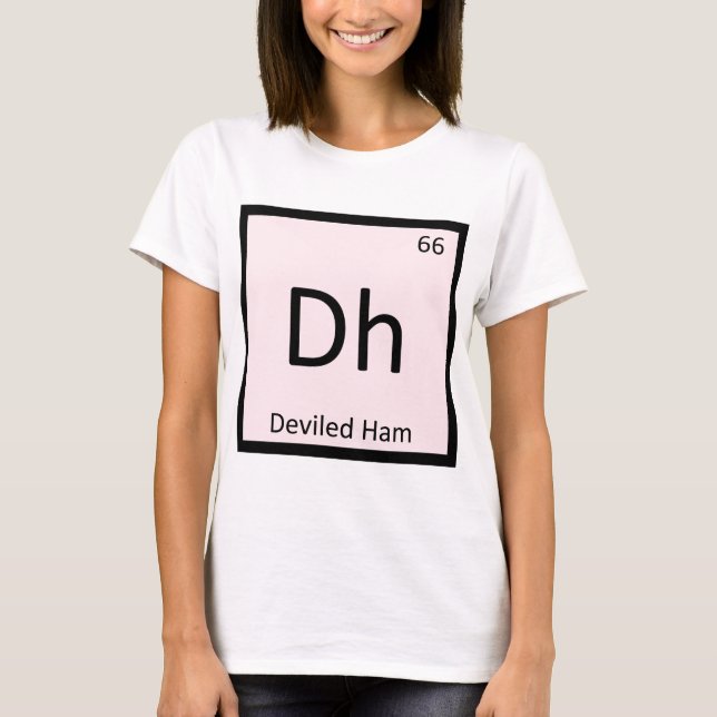 Camiseta Dh - Símbolo de Mesa Periódico da Química do Ham D (Frente)