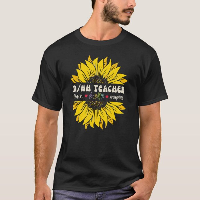 Camiseta DHH Teacher Deaf and Hard of Hearing ASL Teachers  (Frente)