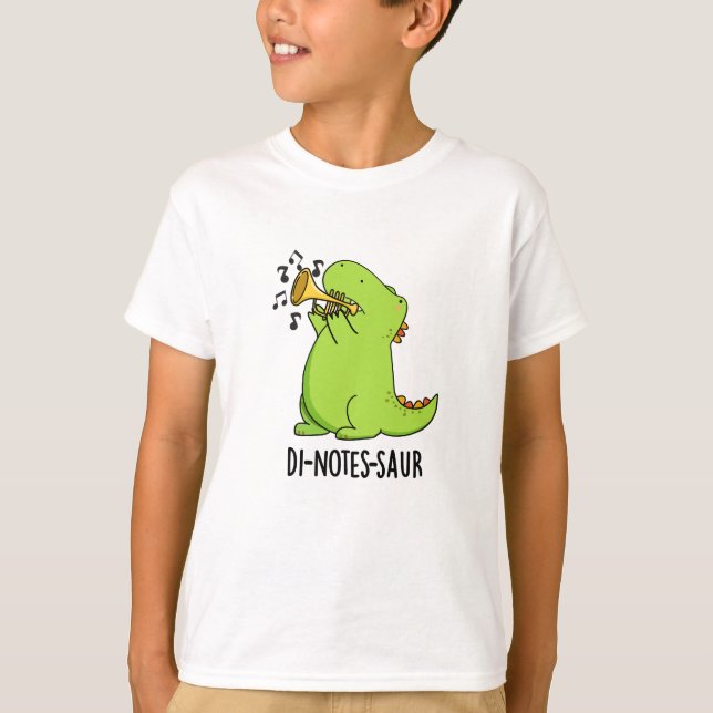Camiseta Di-notes-saur Piada Divertida de Dinossauro (Frente)