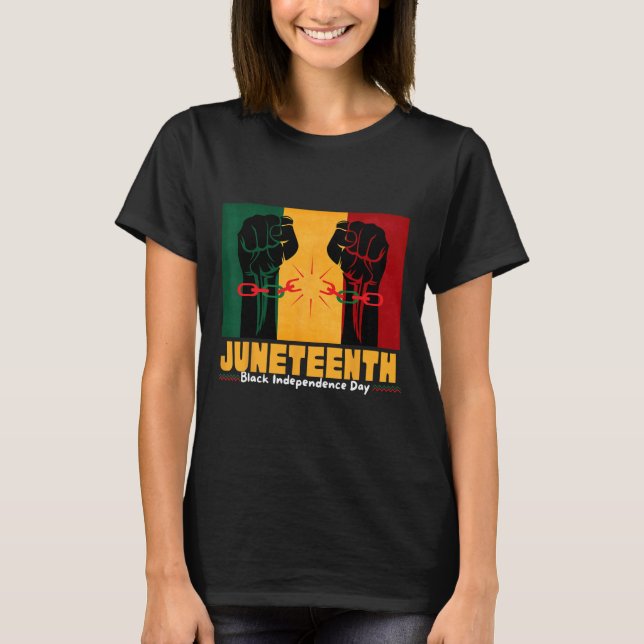 Camiseta Dia 19 de junho de 1865 da Independência Negra (Frente)