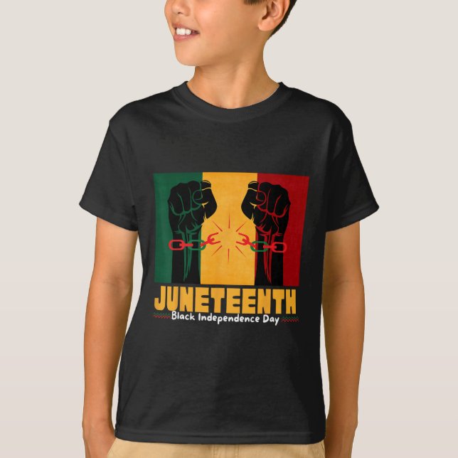 Camiseta Dia 19 de junho de 1865 da Independência Negra (Frente)