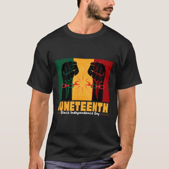 Camiseta Dia 19 de junho de 1865 da Independência Negra (Frente)