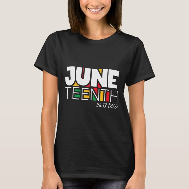 Camiseta Dia 19 de junho de 1865: Orgulho do Dia da Liberda (Frente)