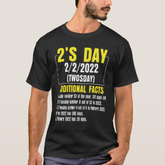 Camiseta Dia 2 de terça-feira 22 de fevereiro de 2022 2/22/