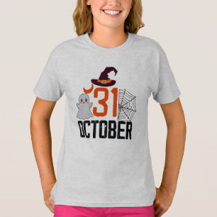 Camiseta Dia 31 de outubro, Dia das Bruxas das Crianças