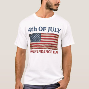 Camiseta Dia 4 de Julho Bandeira vintage do Dia da Independ