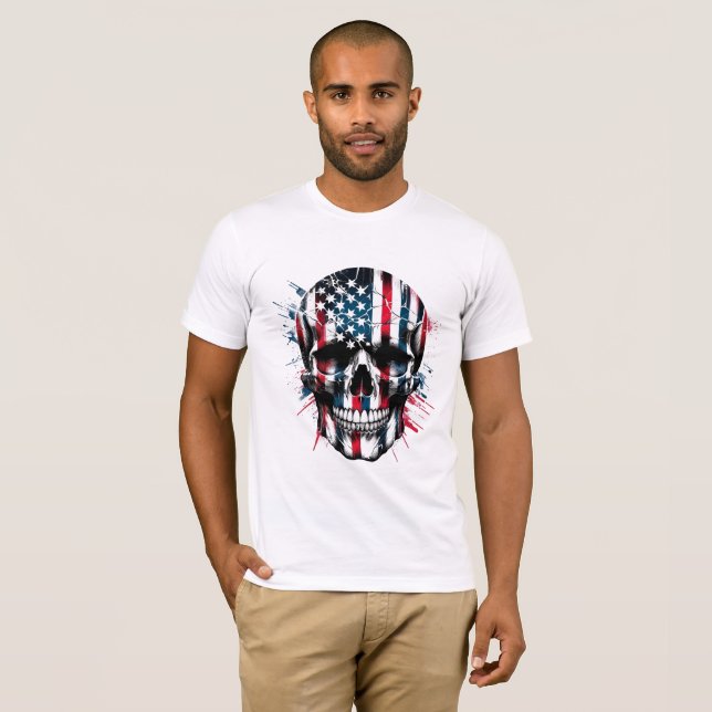 Camiseta Dia 4 de julho da Independência do Pavilhão Americ (Frente Completa)