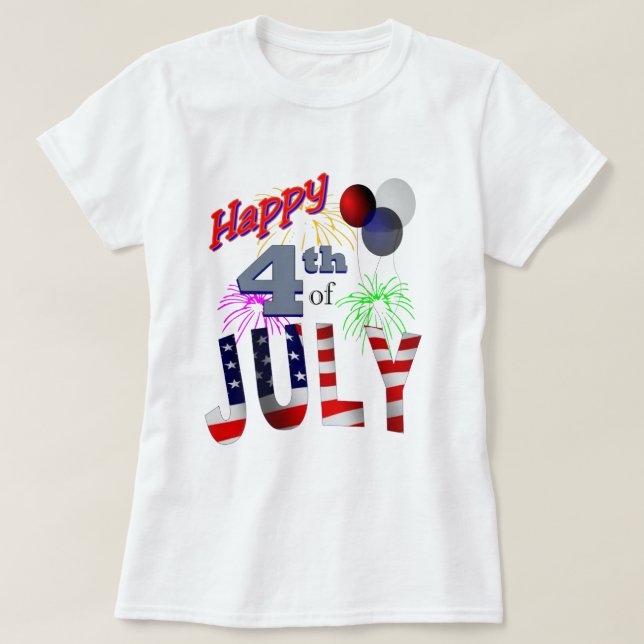 Camiseta Dia 4 de julho, Dia da Independência (Frente do Design)