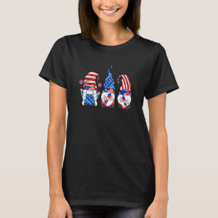 Camiseta Dia 4 de julho Gnomos Americanos Óculos Solares Mu