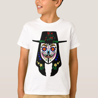 Camiseta Dia ANÔNIMO do crânio de Açúcar Máscara de 6 Anões