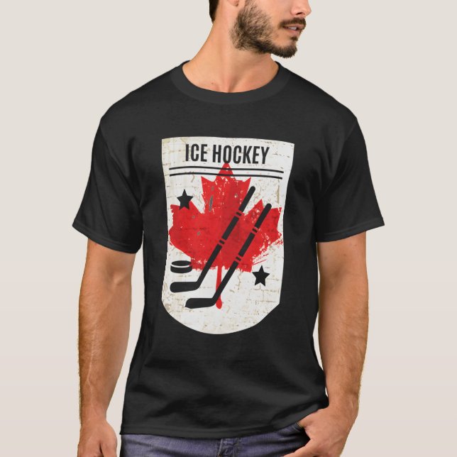 Camiseta Dia Canadiano De Hóquei No Gelo (Frente)