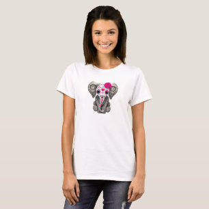 Camiseta Dia cor-de-rosa do elefante inoperante