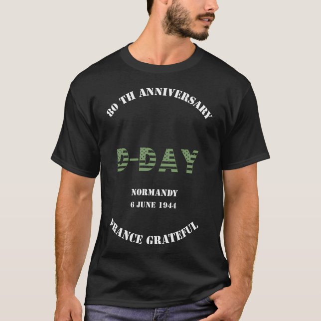 Camiseta Dia D 6 de junho de 1944Dia D França Grata (Frente)