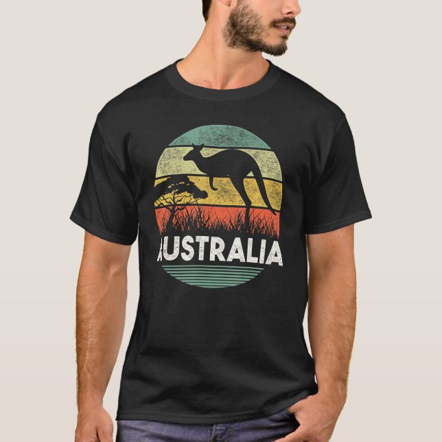 Camiseta Dia da Austrália Engraçado australiano Kangaroo Vi (Frente)
