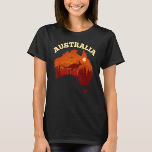 Camiseta Dia da Austrália Mapa da Austrália Bandeira Patr