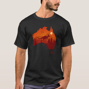 Camiseta Dia da Austrália Mapa da Austrália Bandeira Patri