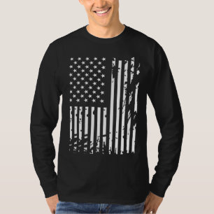 Camiseta Dia da Bandeira AmericanaBandeira EUA desgastada R