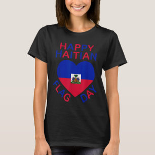 Camiseta Dia da Bandeira Haitiana Amor Haiti Coração Raízes
