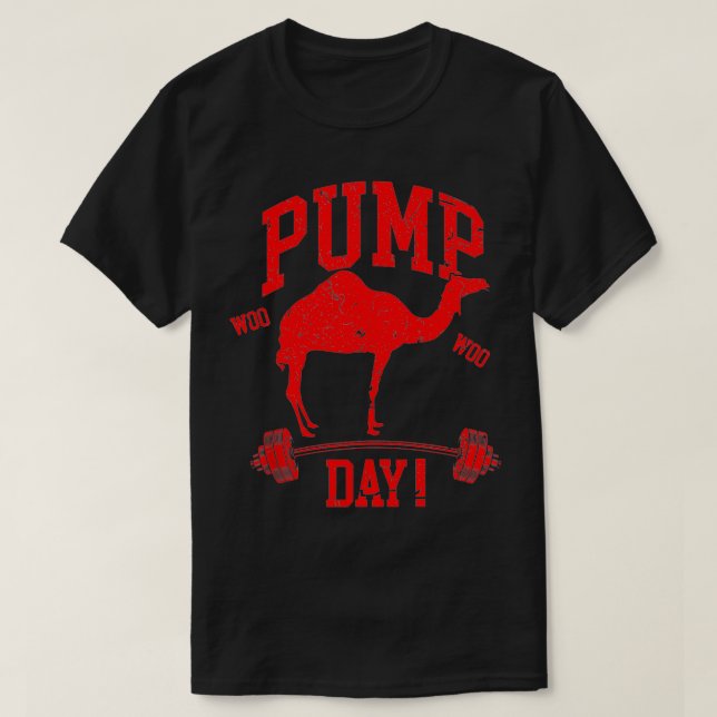 Camiseta Dia da Bomba Engraçado Camelo Hump Day Peso Comboi (Frente do Design)