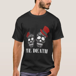 Camiseta Dia Da Caveira Do Açúcar Do Morto Casado Com Casal