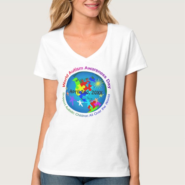 Camiseta Dia da consciência do autismo do mundo (Frente)