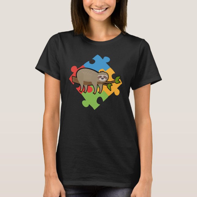 Camiseta Dia da Consciência do Autismo Leve Quebra-cabeça (Frente)