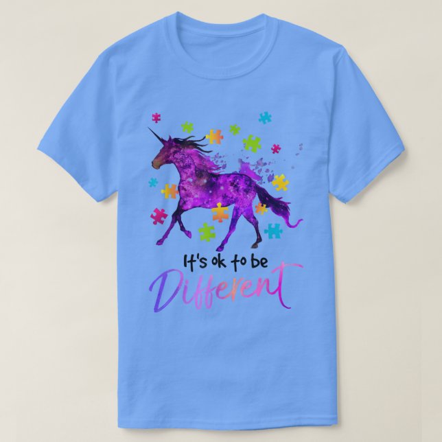Camiseta Dia da Consciência do Autismo Presente do Unicórni (Frente do Design)