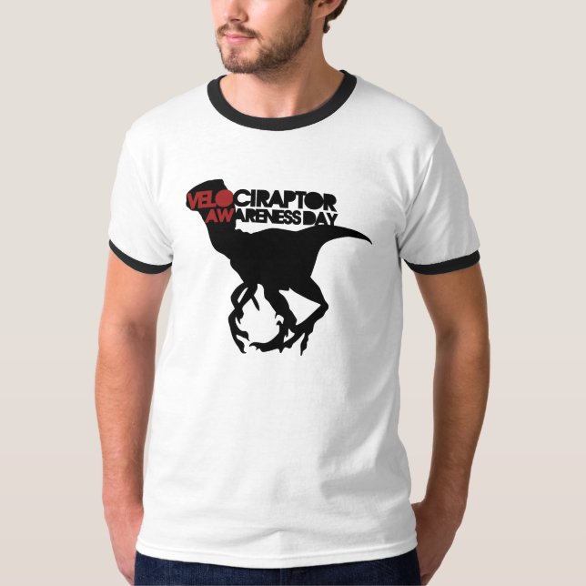 Camiseta Dia da Consciência do Velociraptor (Frente)
