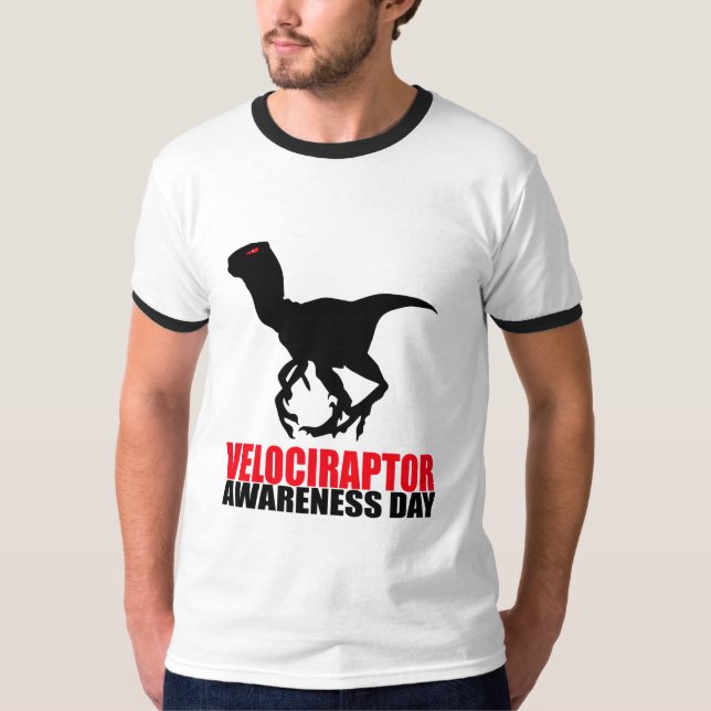 Camiseta Dia da Consciência do Velociraptor (Frente)