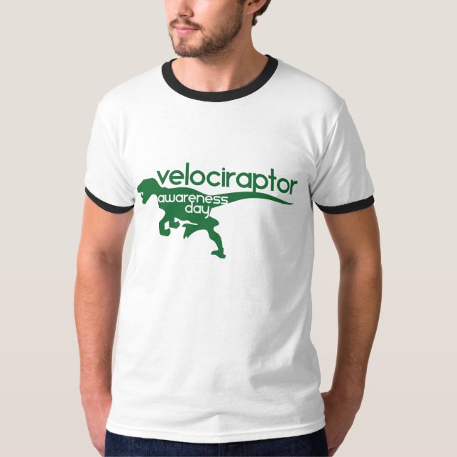 Camiseta Dia da Consciência do Velociraptor (Frente)