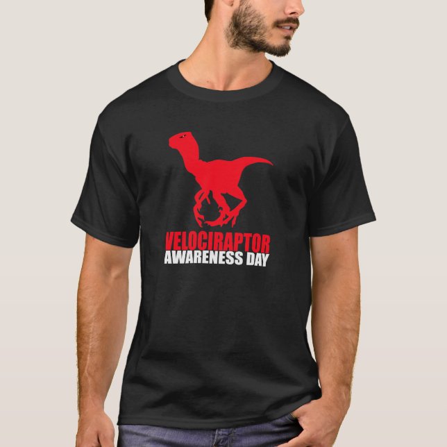 Camiseta Dia da Consciência do Velociraptor (Frente)