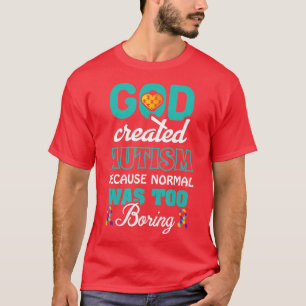 Camiseta Dia da Consciência Quebra-cabeça Deus criou Autism