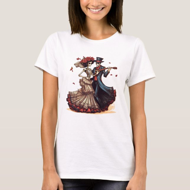 Camiseta Dia da dança do esqueleto morto (Frente)