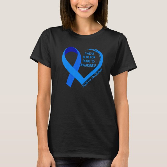 Camiseta Dia da Diabetes 2022 T1D T2D I Veste Azul Para Dia (Frente)