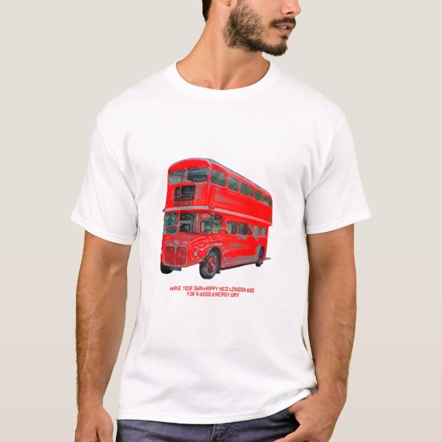 Camiseta Dia da energia do ônibus vermelho de Londres bom (Frente)