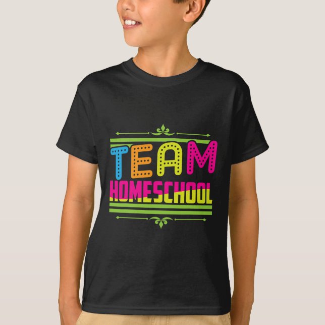 Camiseta Dia da Equipe Escolar Professor de Ensino em Casa  (Frente)