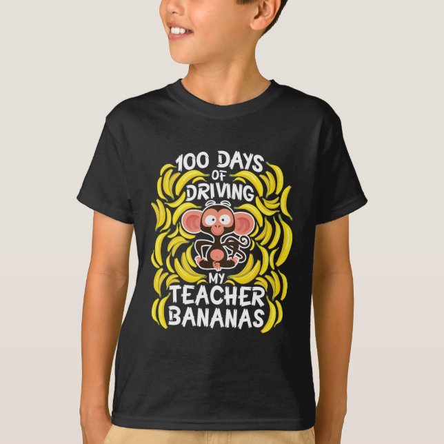 Camiseta Dia Da Escola 100 Dias De Dirigir O Meu Professor  (Frente)