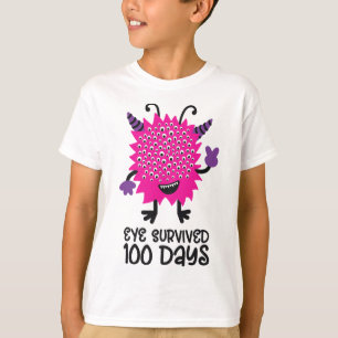 Camiseta Dia Da Escola Meninas Monstras Os Olhos Sobreviver