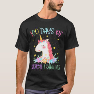 Camiseta Dia Da Escola Unicórnio 100 Dias Gi De Aprendizado