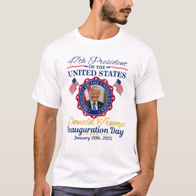 Camiseta Dia da Inauguração do Presidente Donald Trump 2025 (Frente)